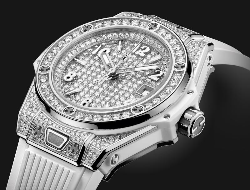Big Bang One Click Steel White Full Pavé 33 mm