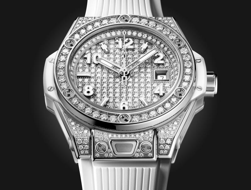 Big Bang One Click Steel White Full Pavé 33 mm