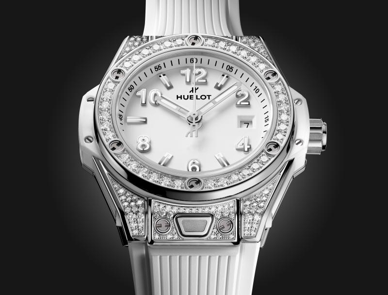 Big Bang One Click Steel White Pavé 33 mm
