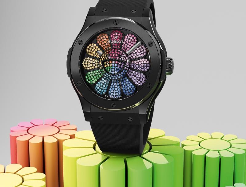 Classic Fusion Takashi Murakami Black Ceramic Rainbow 45mm lifestyle shot 3