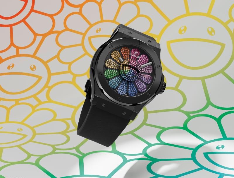 Classic Fusion Takashi Murakami Black Ceramic Rainbow 45mm lifestyle shot 4