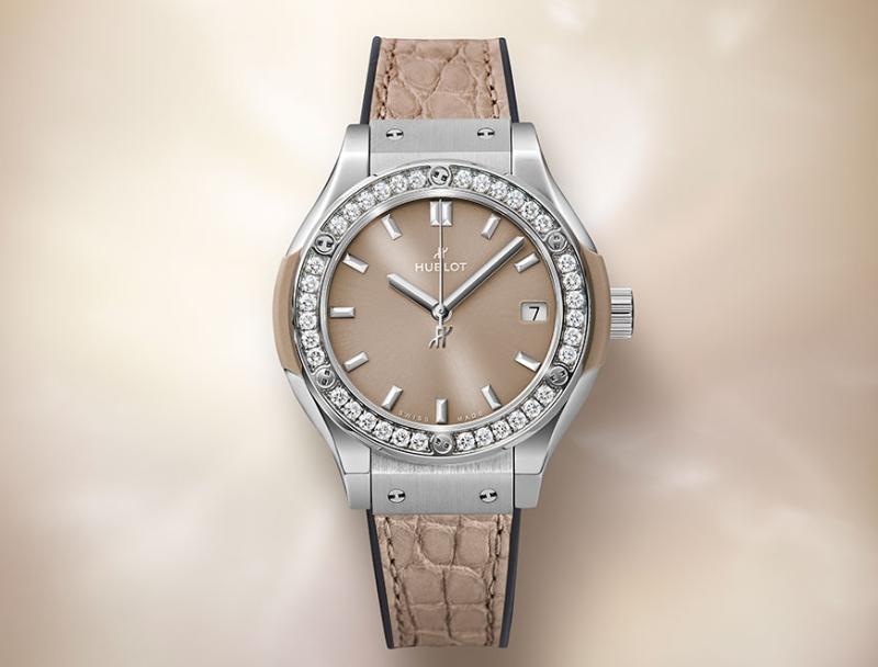 Classic Fusion Titanium Taupe Diamonds 33 mm | Hublot