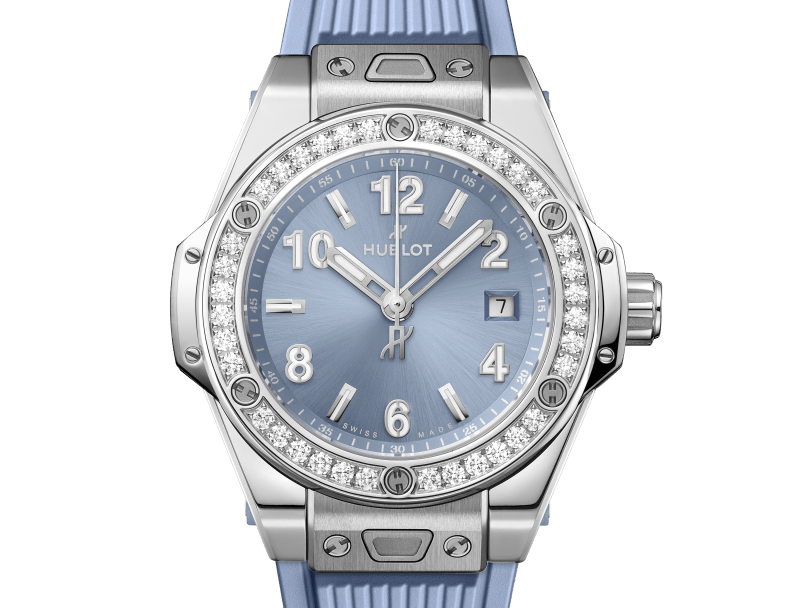 Big Bang One Click Steel Coal Blue Diamonds 33 mm | Hublot