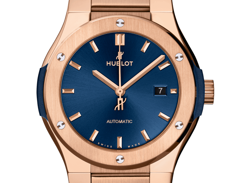 hublot classic fusion king gold blue