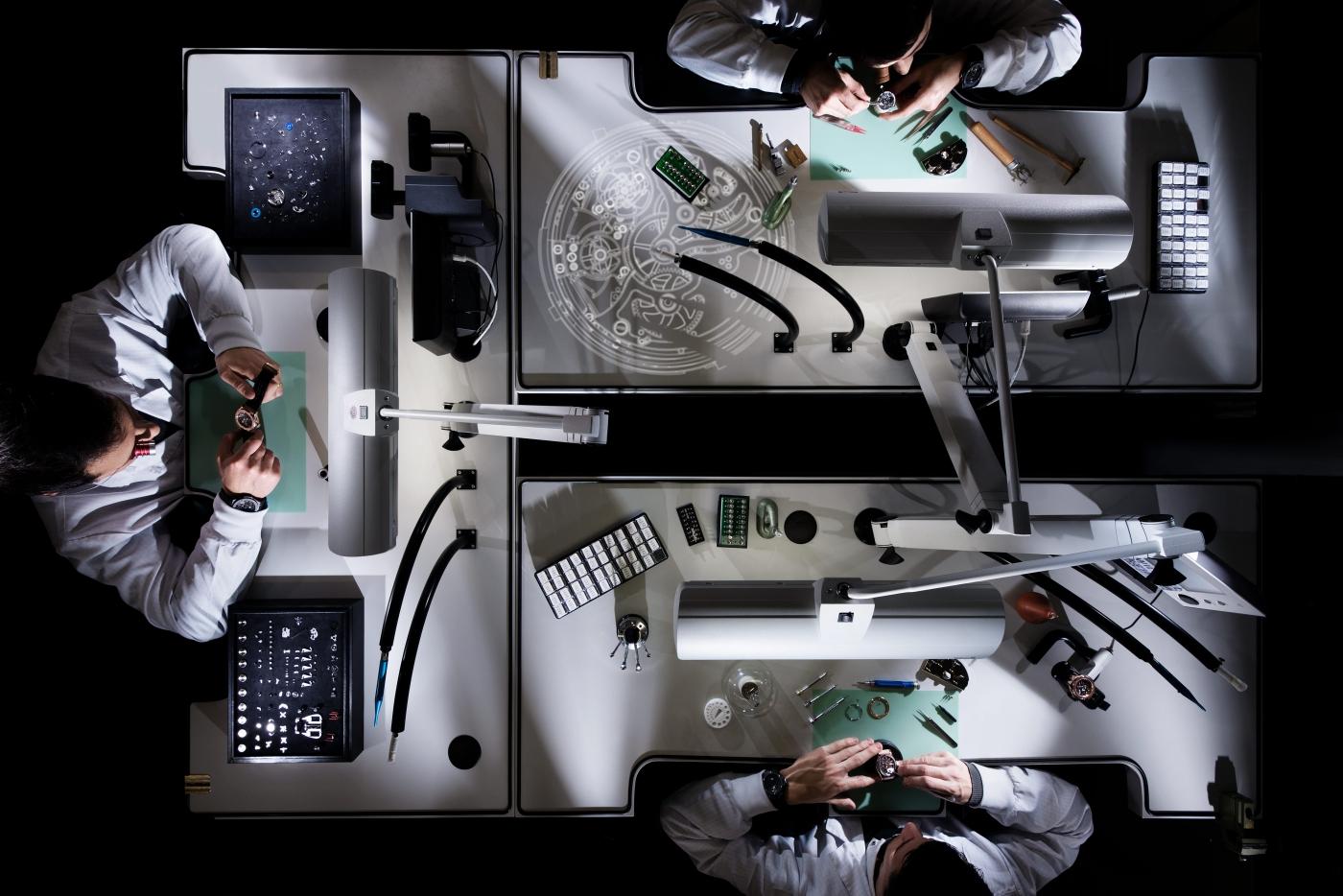 3 watchmakers at the Hublot Manufacture