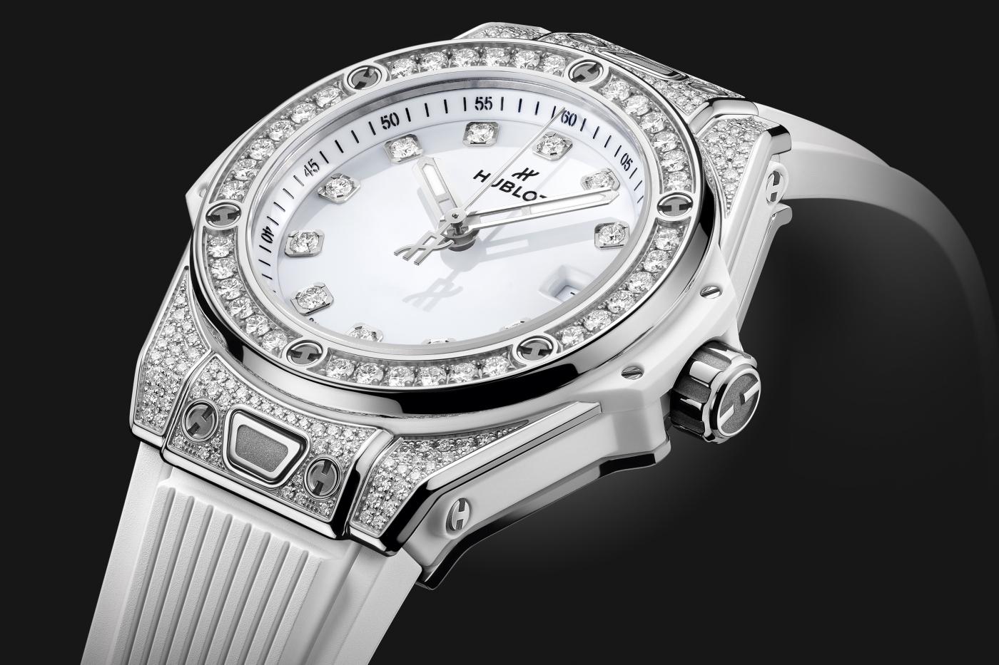 Big Bang One Click Steel White Pavé Diamonds Dial 33 mm