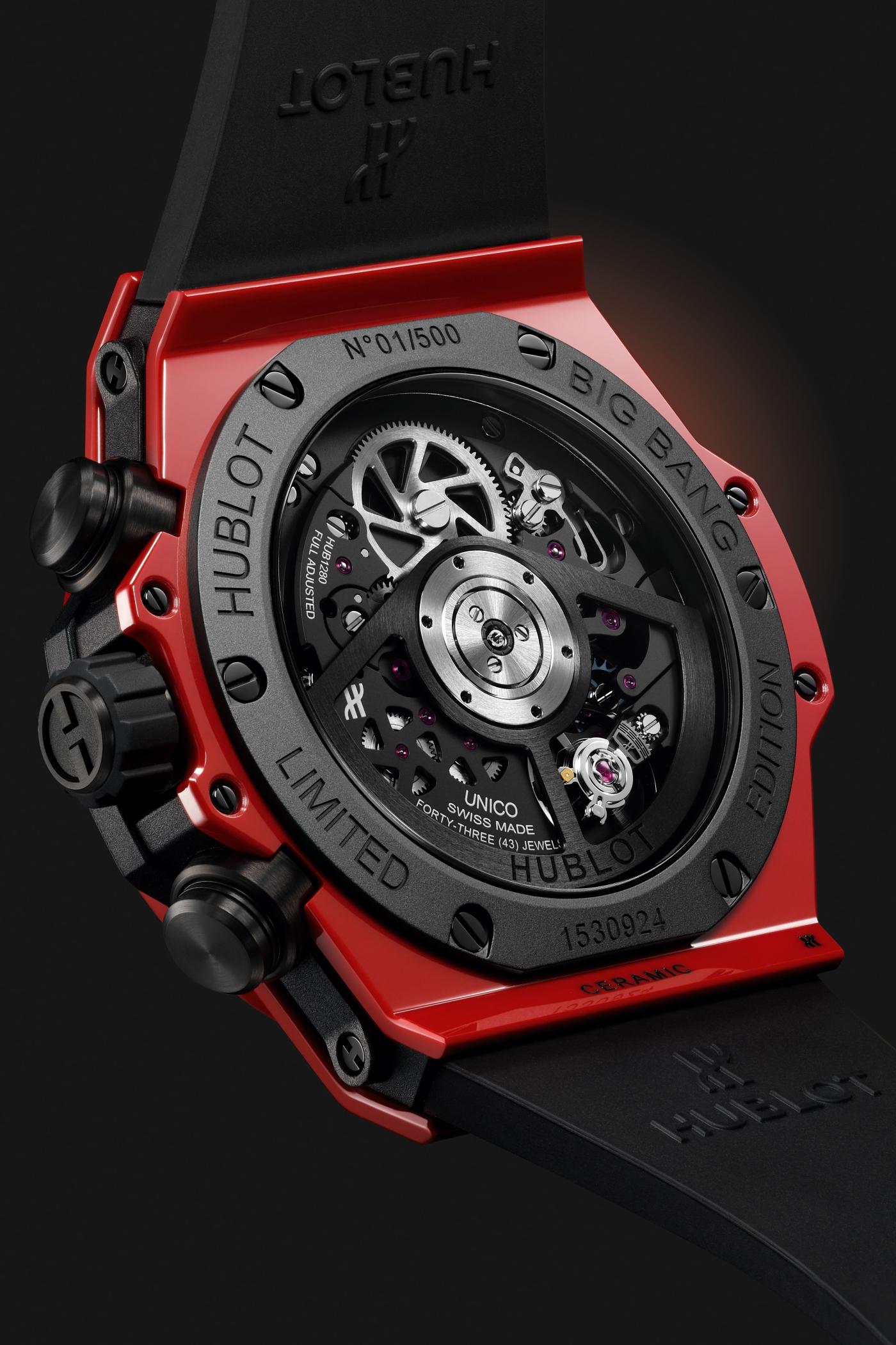 HUBLOT ウブロ キングパワー ウニコ レッドマジック 701.CI.1123.GR クロノグラフ デイト スケルトン 黒 ブラック セラミック チタン 純正ベルト 純正尾錠 メンズ 自動巻き【6ヶ月保証】【腕時計】