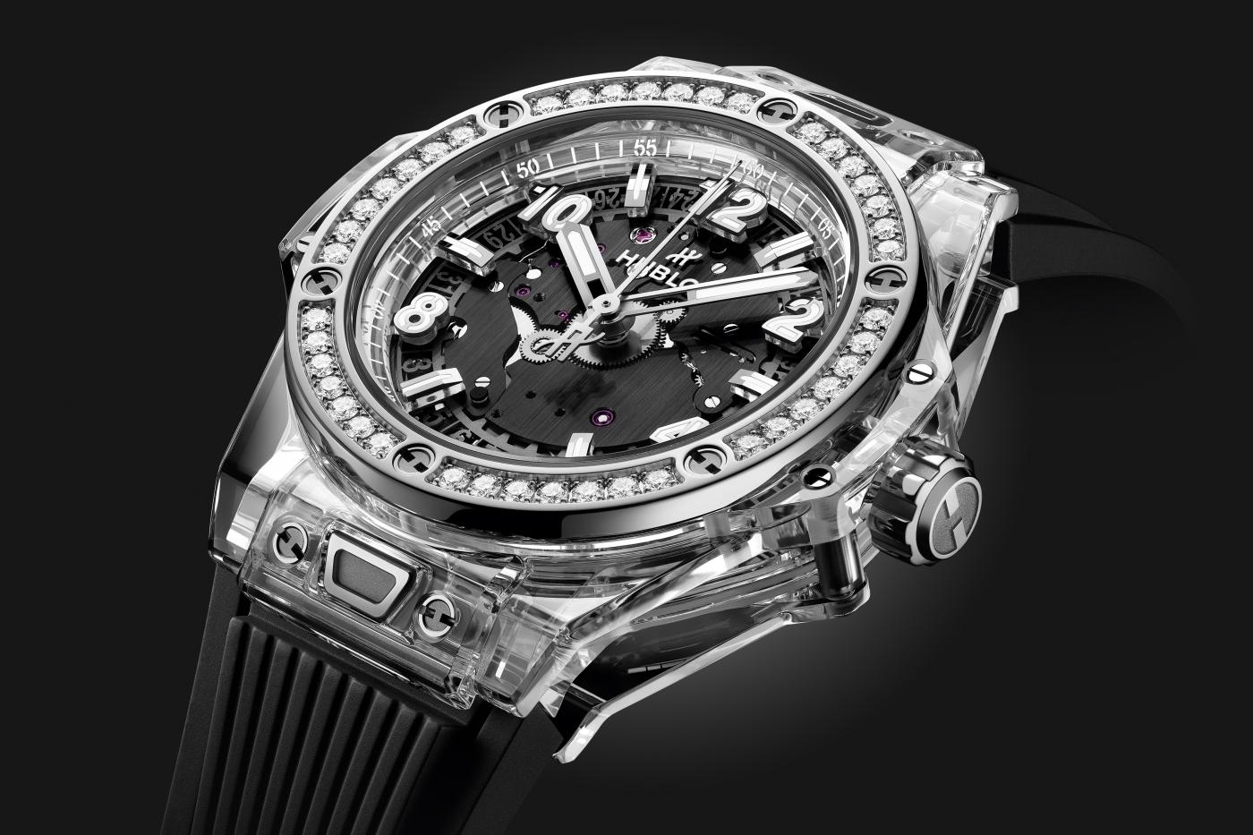 Big Bang One Click Sapphire Diamonds Black Dial 39 mm