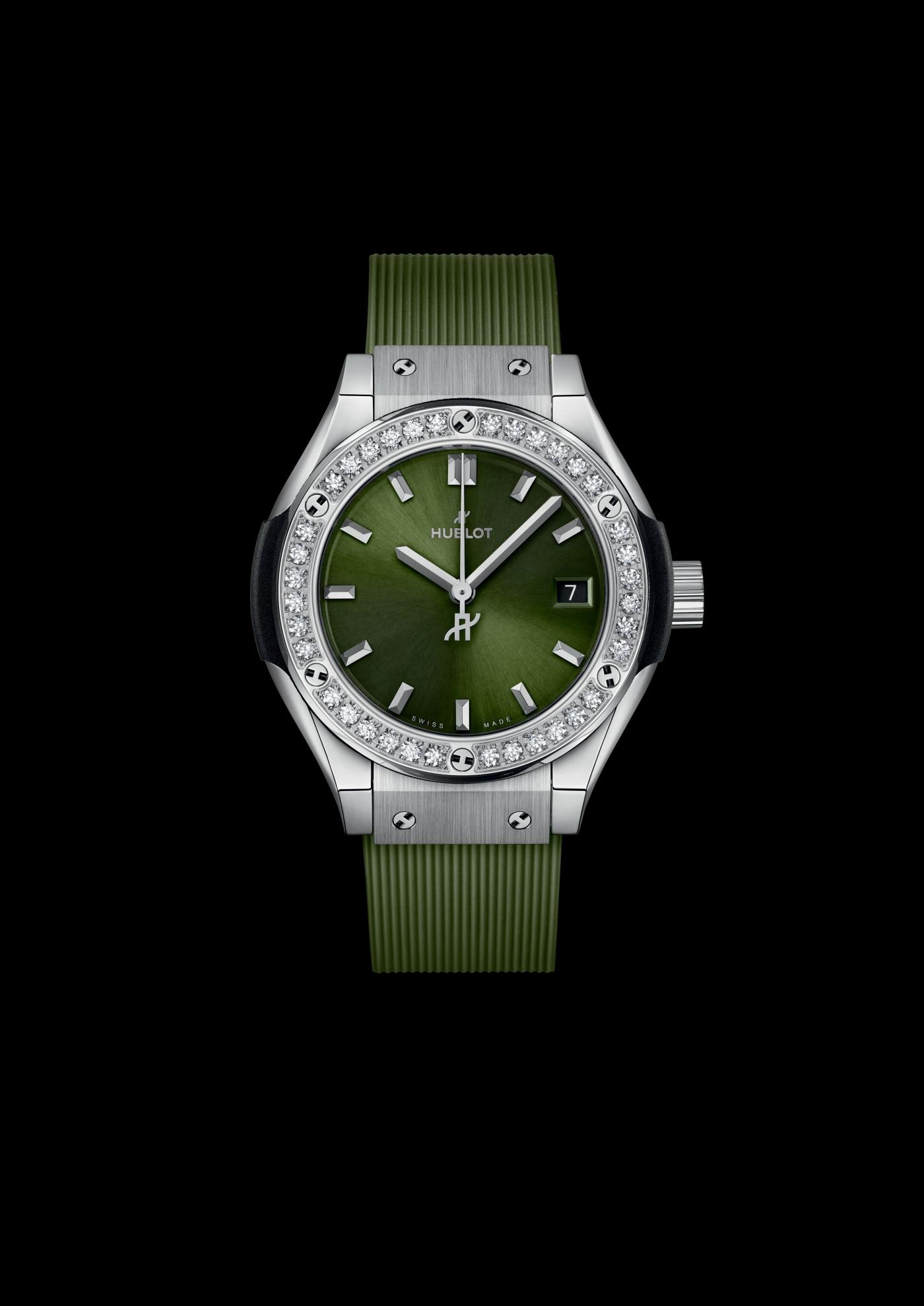 Classic Fusion Titanium Green Diamonds 29 mm Hublot