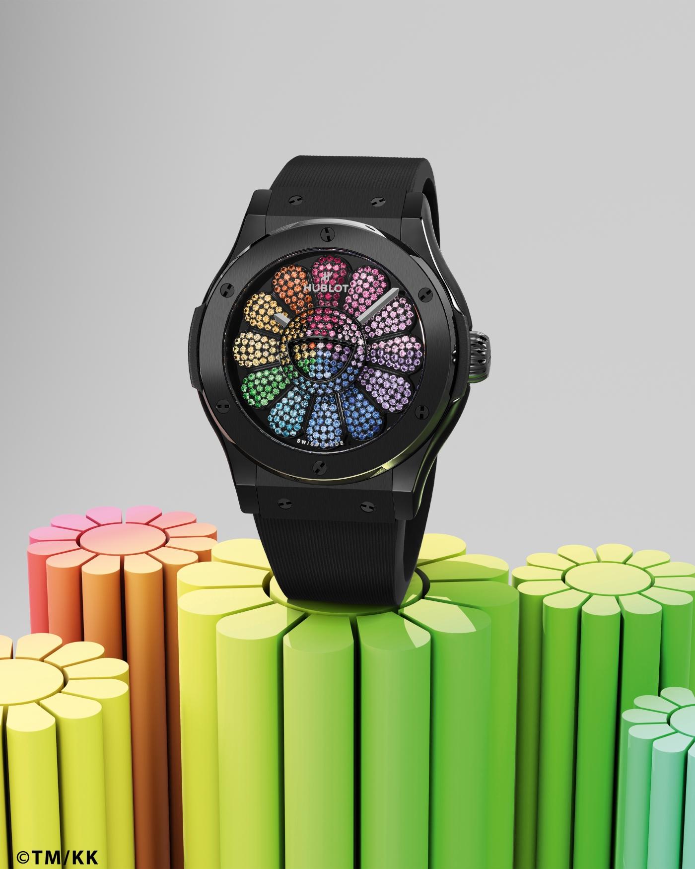 Classic Fusion Takashi Murakami Black Ceramic Rainbow 45 mm lifestyle shot 3
