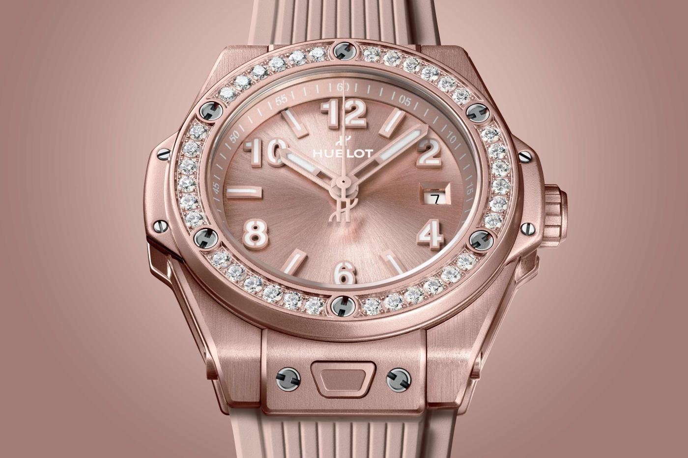 Big Bang One Click Aluminium Pink Diamonds 33 mm