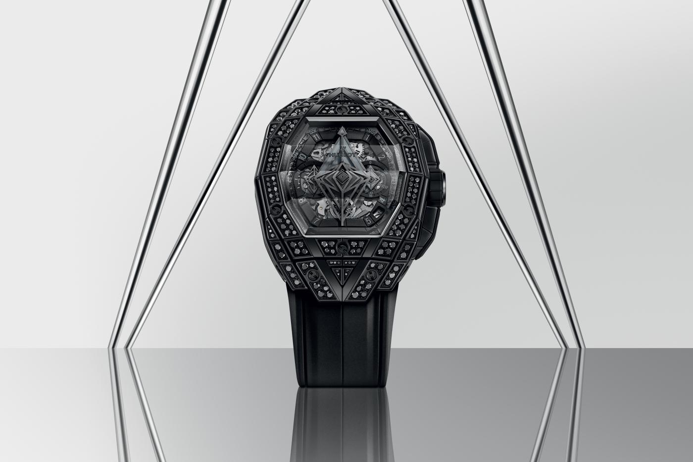 Spirit of Big Bang Sang Bleu All Black Pave 42 mm Hublot