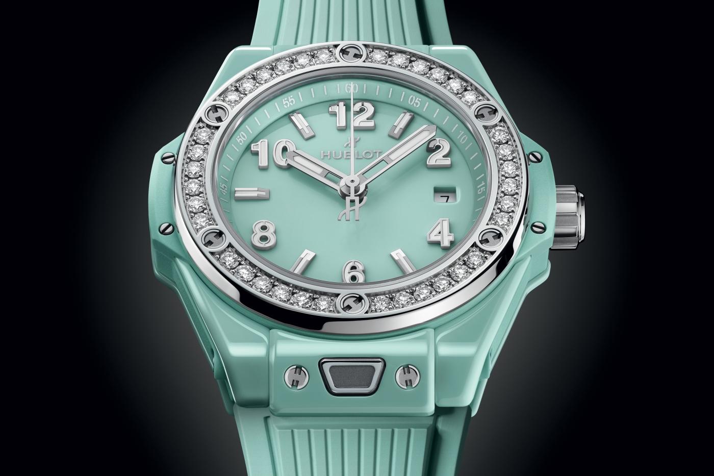 Big Bang One Click Mint Green Ceramic Diamonds 33 mm | Hublot