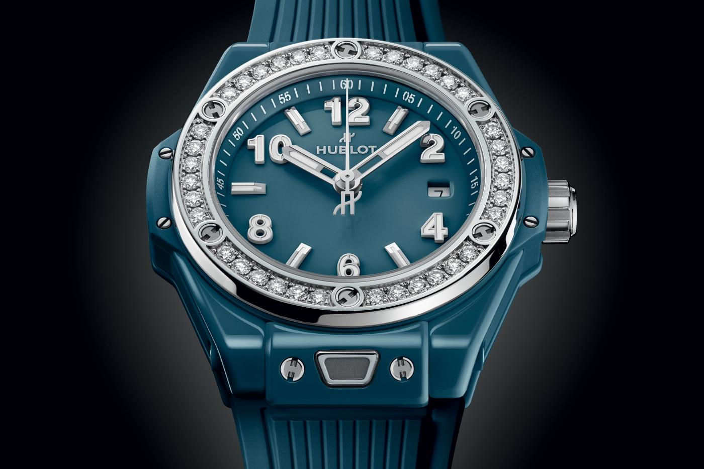 Big Bang One Click Petrol Blue Ceramic Diamonds 33 mm | Hublot