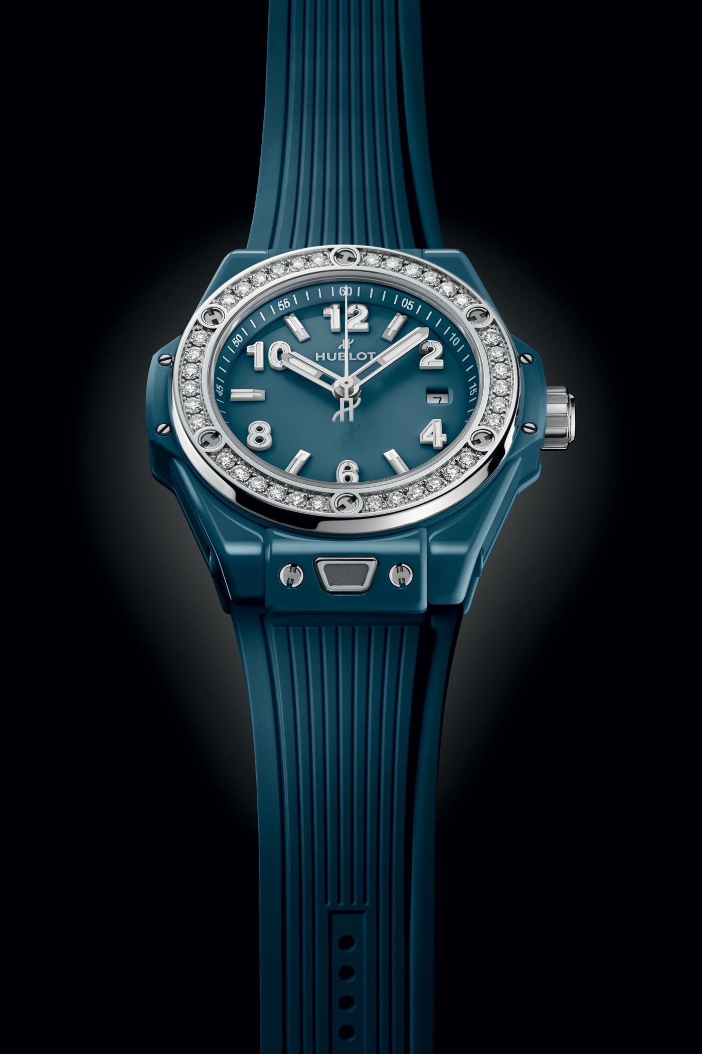 Big Bang One Click Petrol Blue Ceramic Diamonds 33 mm | Hublot