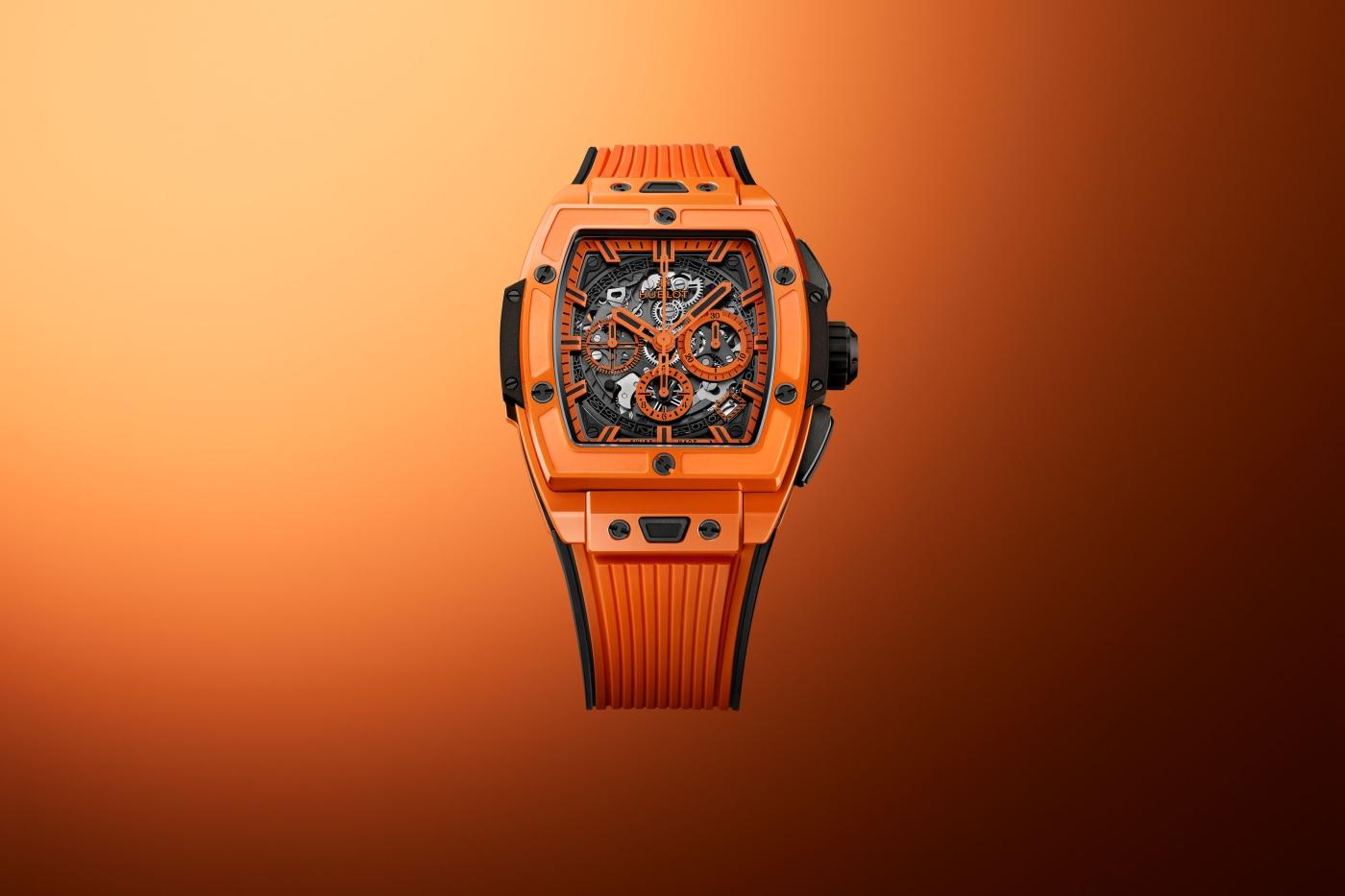 オウグ Spirit Of Big Bang Orange Ceramic 42 mm | Hublot