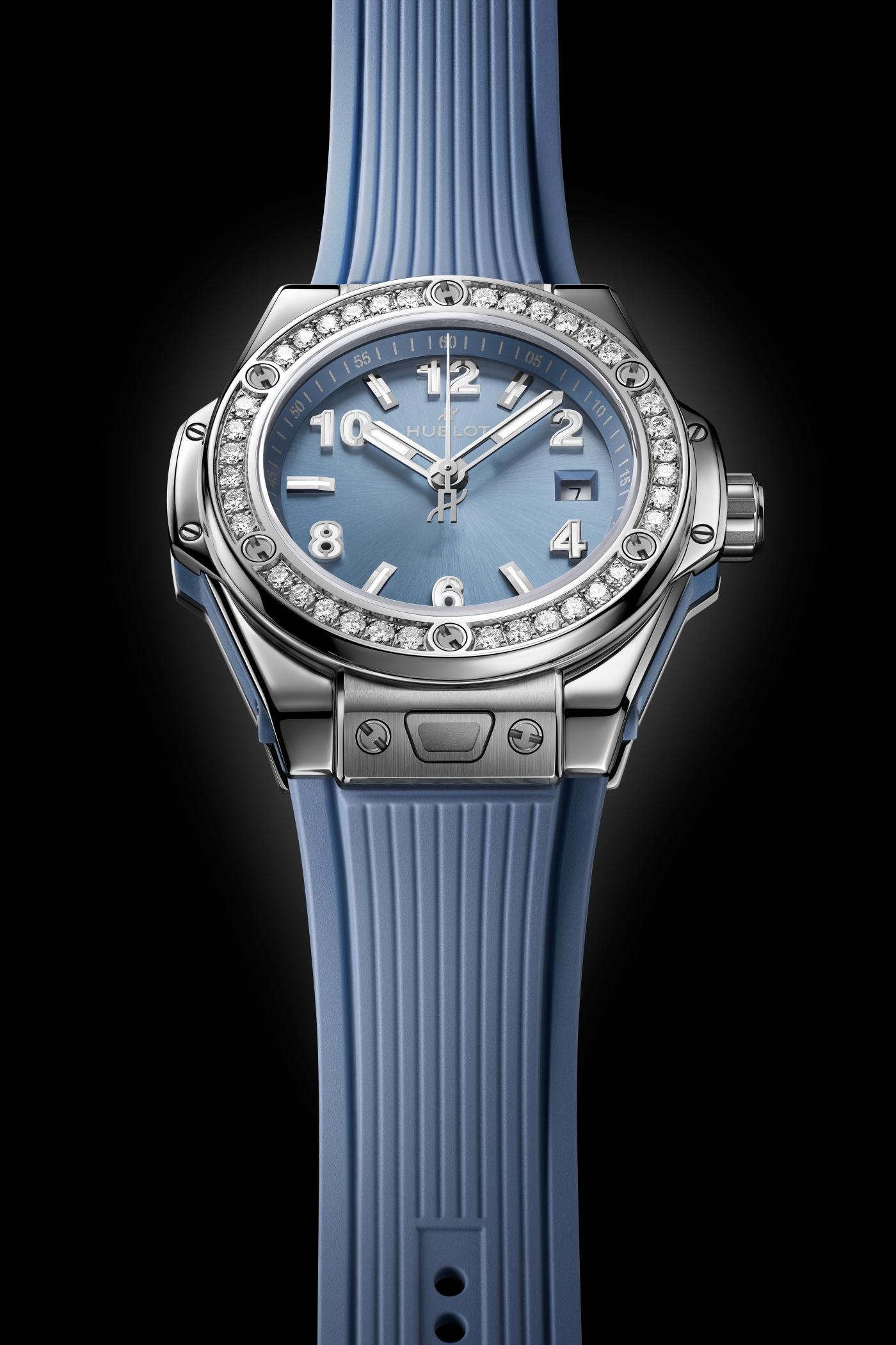 Big Bang One Click Steel Coal Blue Diamonds 33 mm | Hublot