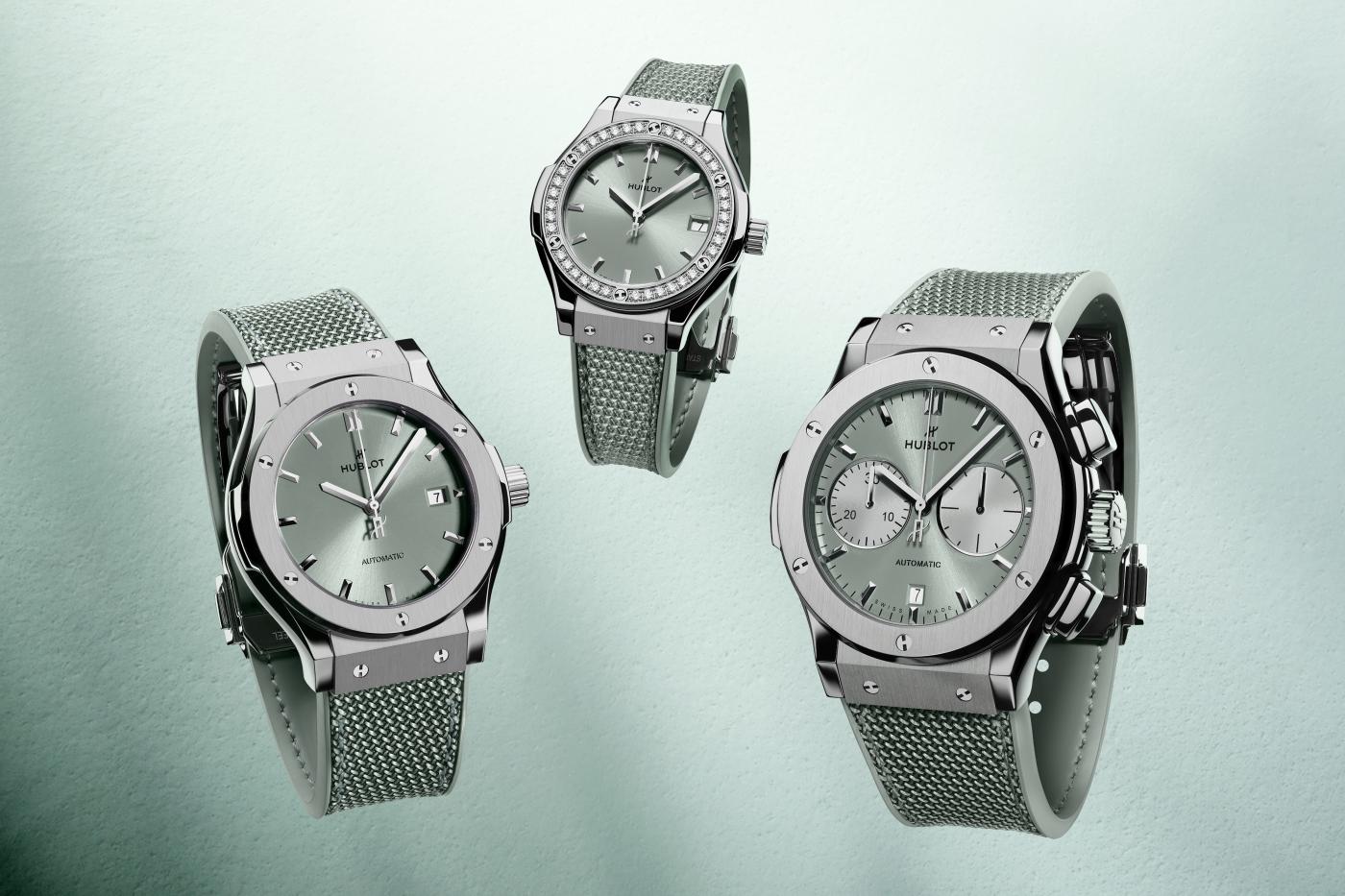 しんぼるぐ Classic Fusion Chronograph Titanium Sage Green 45 mm | Hublot
