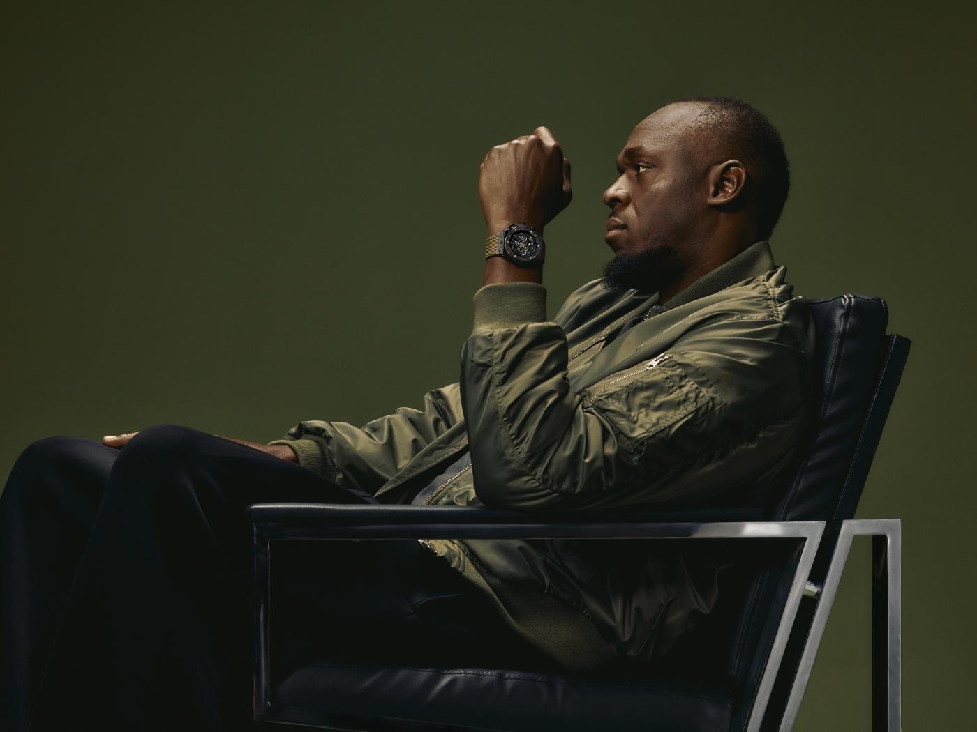 Hublot Ambassador Usain Bolt wearing the Big Bang Reloaded Usain Bolt