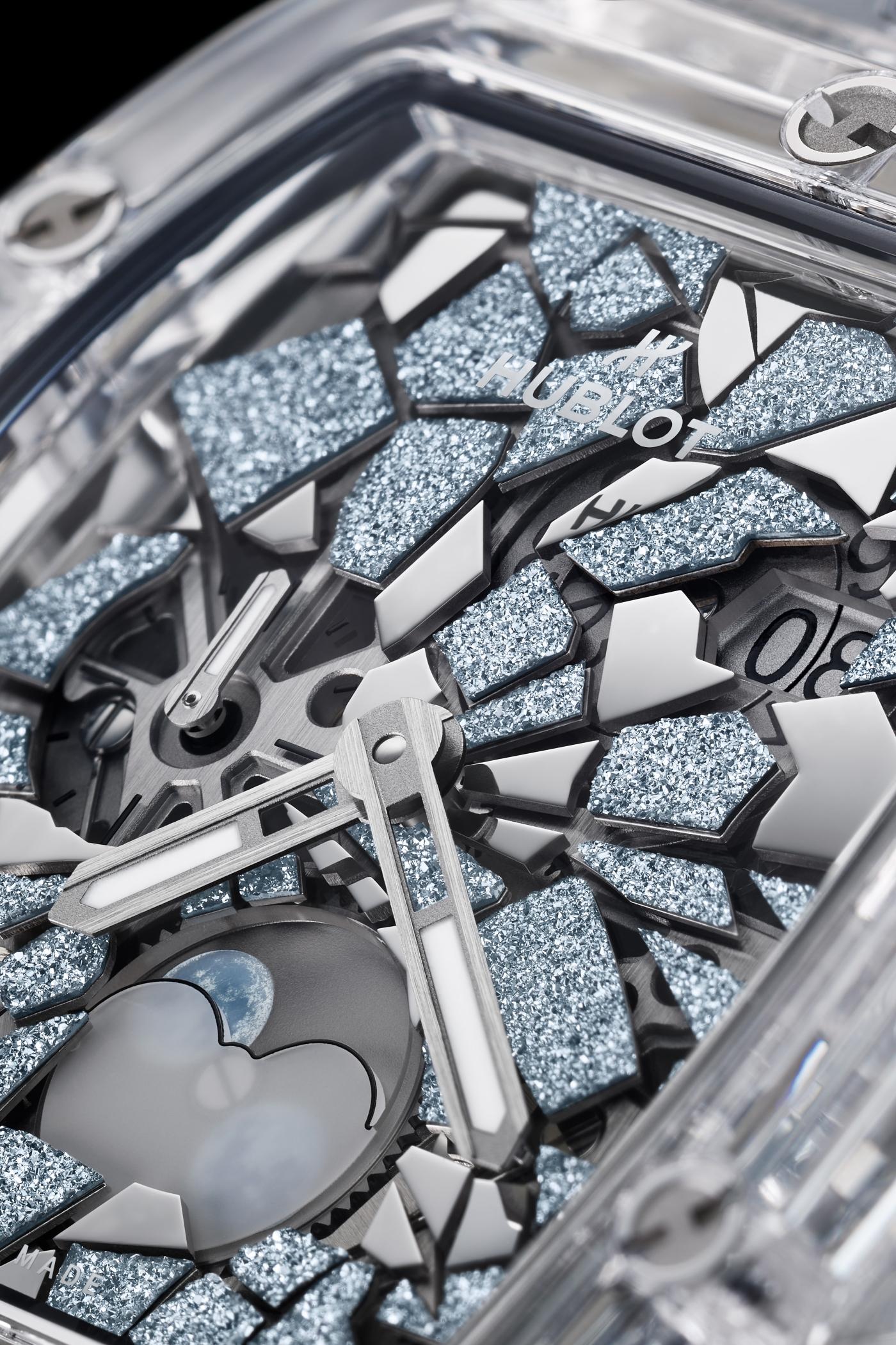 Spirit of Big Bang Moonphase Impact Sapphire - Close Up