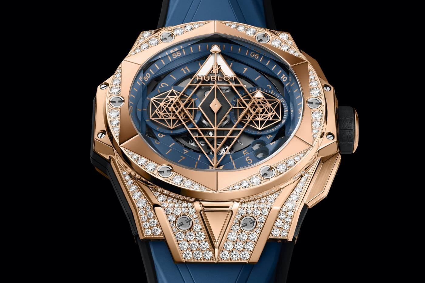 Hublot big bang sang bleu king gold pave deals