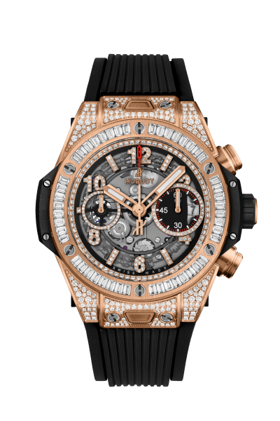 Hublot Hublot Big Bang Diamond Bezel 301.SX.130.RX.114 Automatic SS Rubber Black Dial Chronograph 100m Waterproof TM2 [472]