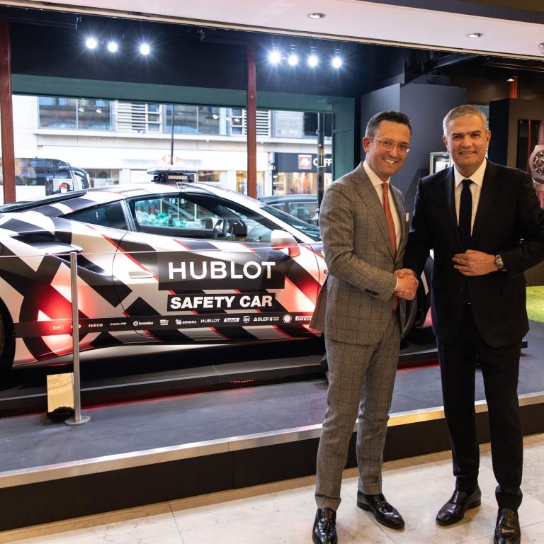 Ricardo Guadalupe with partner at Harrods